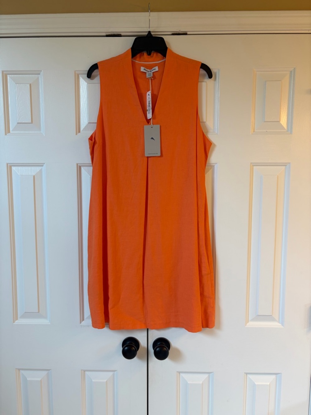 Tommy Bahama Orange V-Neck Sleeveless Dress